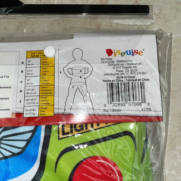 BOYS DISNEY BUZZ LIGHTYEAR TOY STORY HALLOWEEN COSTUME DRESS SIZE 4-6 NEW - Picture 3 of 5